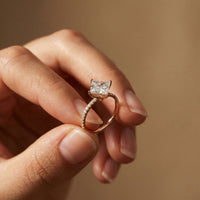The Everleigh 3 CT Princess Cut Lab Grown Diamond Pave Engagement Ring Rose Gold