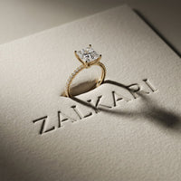 The Everleigh 3 CT Princess Cut Lab Grown Diamond Pave Engagement Ring Gold