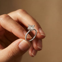 The Everleigh 3 CT Princess Cut Lab Grown Diamond Pave Engagement Ring White