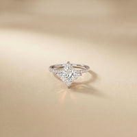 The Everleigh 3 CT Princess Cut Lab Grown Diamond Pave Engagement Ring White