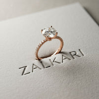 3 CT Round Cut Madeleine Lab Grown Diamond Engagement Ring Rose Gold