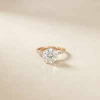3 CT Round Cut Madeleine Lab Grown Diamond Engagement Ring Rose Gold