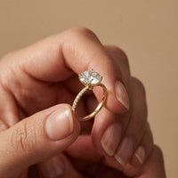 3 CT Round Cut Madeleine Lab Grown Diamond Engagement Ring Gold
