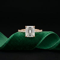 The Whitmore 3 CT Asscher Cut Lab Grown Diamond Engagement Ring Rose Gold