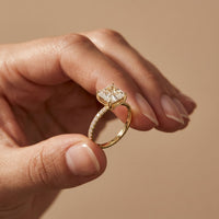The Whitmore 3 CT Asscher Cut Lab Grown Diamond Engagement Ring Gold