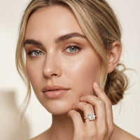 The Whitmore 3 CT Asscher Cut Lab Grown Diamond Engagement Ring Gold