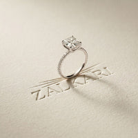 The Whitmore 3 CT Asscher Cut Lab Grown Diamond Engagement Ring White