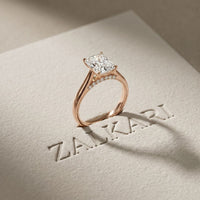 2.20 CT Radiant Cut Lab Grown Diamond Hidden Halo Engagement Ring Rose Gold