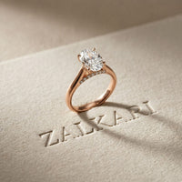 The Golden Dawn 2.20CT Oval Cut Lab Grown Diamond Ring Rose Gold