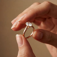 The Golden Dawn 2.20CT Oval Cut Lab Grown Diamond Ring Rose Gold