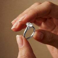 The Golden Dawn 2.20CT Oval Cut Lab Grown Diamond Ring White