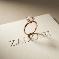 2.80 CTW Round Lab Grown Diamond Sunlit Vow Beaded Ring Rose Gold