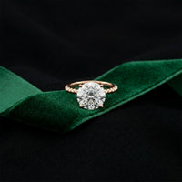 2.80 CTW Round Lab Grown Diamond Sunlit Vow Beaded Ring Rose Gold