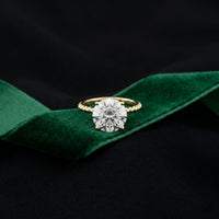 2.80 CTW Round Lab Grown Diamond Sunlit Vow Beaded Ring Gold