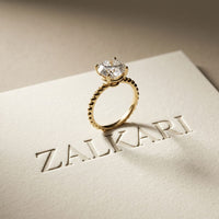 2.80 CTW Round Lab Grown Diamond Sunlit Vow Beaded Ring Gold