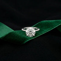 2.80 CTW Round Lab Grown Diamond Sunlit Vow Beaded Ring White