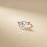 2.80 CTW Round Lab Grown Diamond Sunlit Vow Beaded Ring White