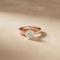 1 CTW Round Lab Grown Diamond Midnight Sculpt Ring Rose Gold