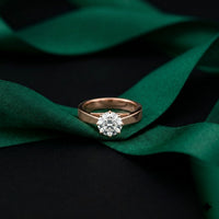 1 CTW Round Lab Grown Diamond Midnight Sculpt Ring Rose Gold