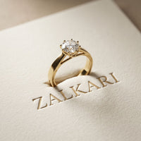 1 CTW Round Lab Grown Diamond Midnight Sculpt Ring Gold