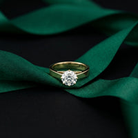 1 CTW Round Lab Grown Diamond Midnight Sculpt Ring Gold