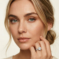 1 CTW Round Lab Grown Diamond Midnight Sculpt Ring White