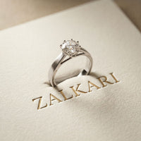 1 CTW Round Lab Grown Diamond Midnight Sculpt Ring White