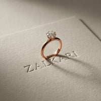 1CT Round Cut Lab Grown Diamond Solitaire Pure Elan Ring Rose Gold