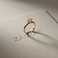 1CT Round Cut Lab Grown Diamond Solitaire Pure Elan Ring Gold