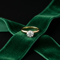 1CT Round Cut Lab Grown Diamond Solitaire Pure Elan Ring Gold