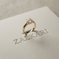 1CTW Round Cut V Shank Lab Grown Diamond Solitaire Ring Gold