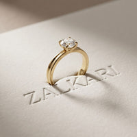 1CT Round Lab Grown Diamond Velvet Arc Ring Gold