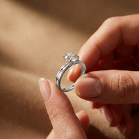 1CT Round Lab Grown Diamond Velvet Arc Ring White