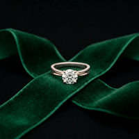 1CT Round Lab Grown Diamond Velvet Arc Ring White