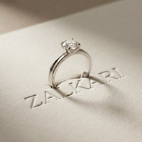 1CT Round Lab Grown Diamond Velvet Arc Ring White