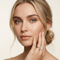 1CT Round Lab Grown Diamond Lunar Crest Ring Rose Gold