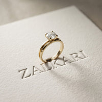 1CT Round Lab Grown Diamond Lunar Crest Ring Gold