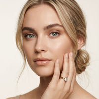 1CT Round Lab Grown Diamond Lunar Crest Ring Gold