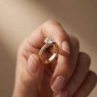 The Silver Haven 1 CT Round Cut Lab Grown Diamond Engagement Ring Gold