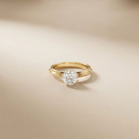 The Silver Haven 1 CT Round Cut Lab Grown Diamond Engagement Ring Gold
