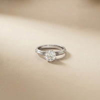 The Silver Haven 1 CT Round Cut Lab Grown Diamond Engagement Ring White