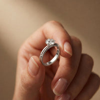 The Silver Haven 1 CT Round Cut Lab Grown Diamond Engagement Ring White
