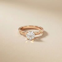 1 CT Round Vintage Shank Lab Grown Diamond Engagement Ring Rose Gold