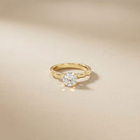 1 CT Round Vintage Shank Lab Grown Diamond Engagement Ring Gold