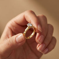 1 CT Round Vintage Shank Lab Grown Diamond Engagement Ring Gold