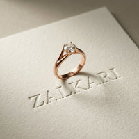 1 CT Round Cut Lab Grown Diamond Ivory Crown Ring Rose Gold