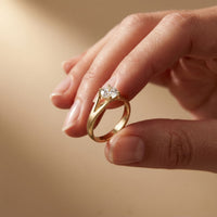 1 CT Round Cut Lab Grown Diamond Ivory Crown Ring Gold