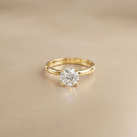 1 CT Round Lab Grown Diamond Tulip Solitaire Anniversary Ring For Her Gold