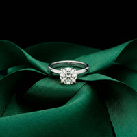 1 CT Round Lab Grown Diamond Tulip Solitaire Anniversary Ring For Her White