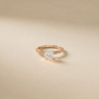 1 CT Round Lab Grown Diamond Twisted Whisper Birthday Gift Ring Rose Gold